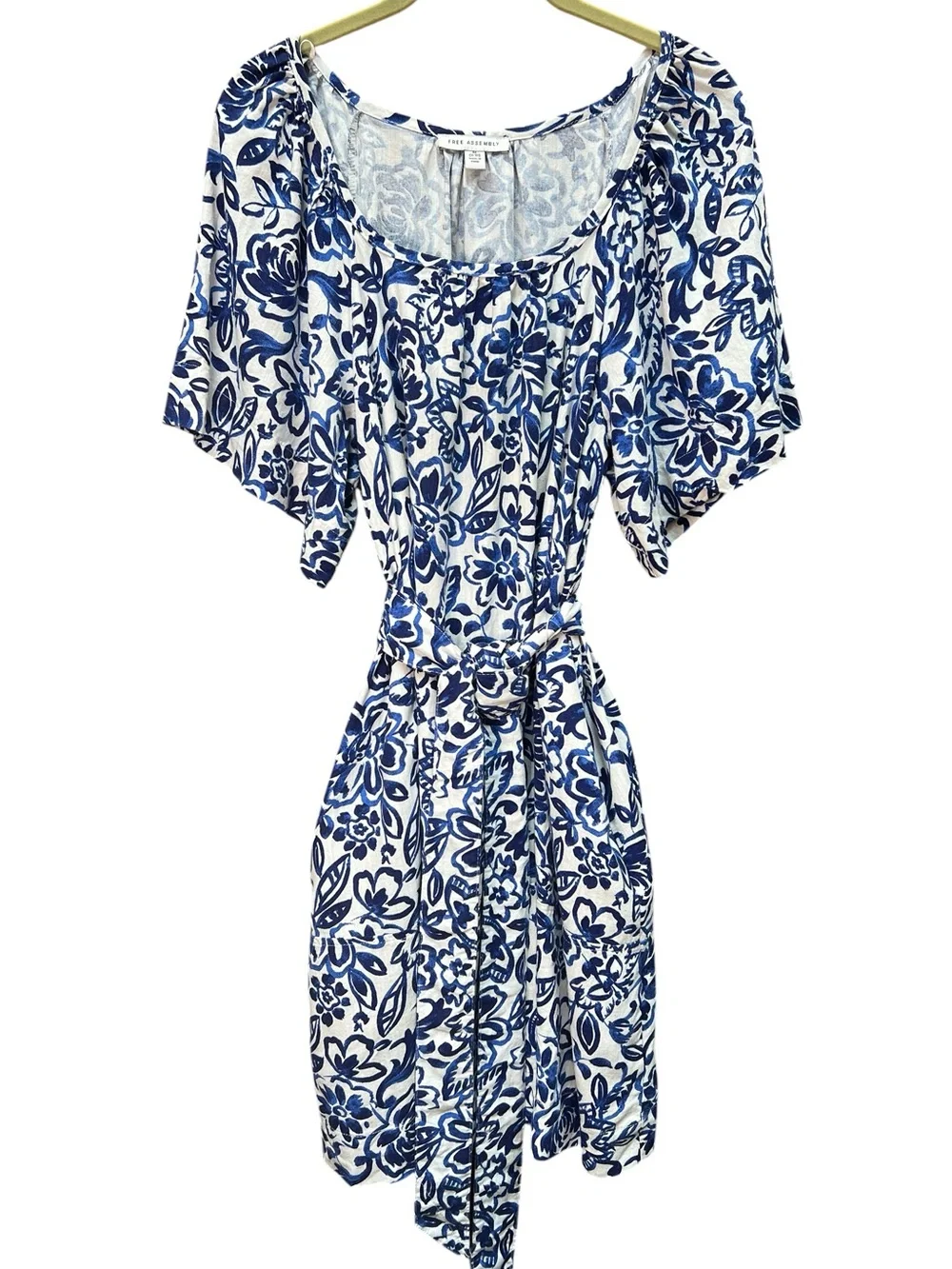 Free Assembly Linen Blend Mini Dress